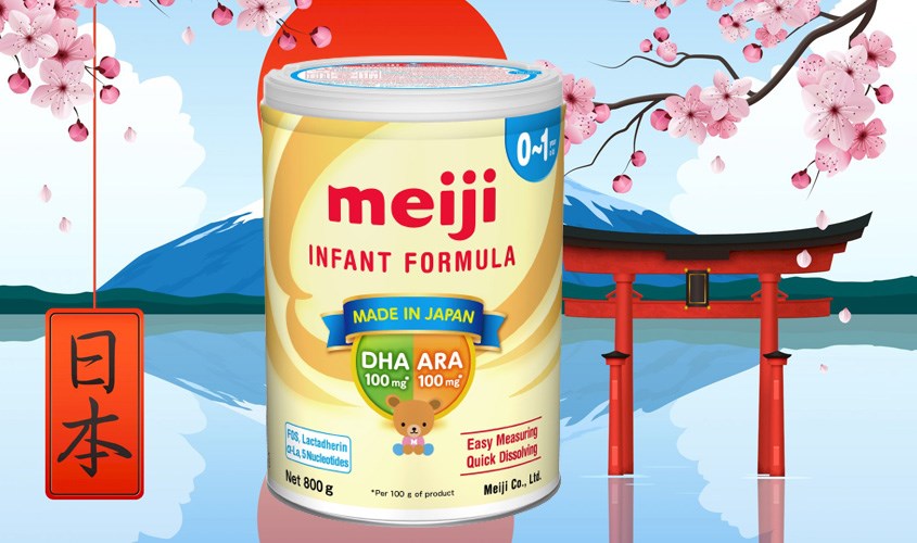 Sữa bột Meiji Infant Formula 800g (0 - 12 tháng) bổ sung DHA