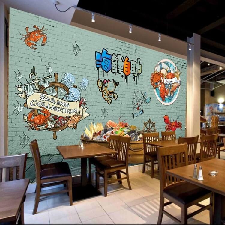 vẽ tranh tường quán ăn